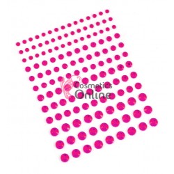 Strasuri din acril pentru make-up, par sau corp cu adeziv SGS013DD Pink Fuchsia de 2-6mm 156 buc 